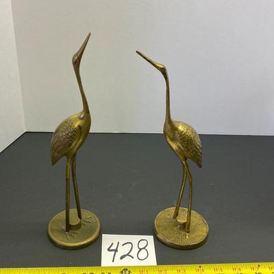 Brass Crane Birds