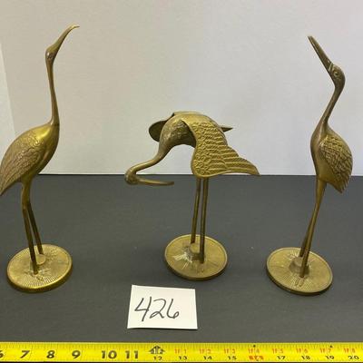 Mid Century Brass Cranes