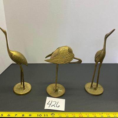 Mid Century Brass Cranes