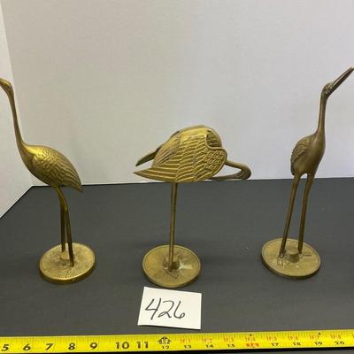 Mid Century Brass Cranes