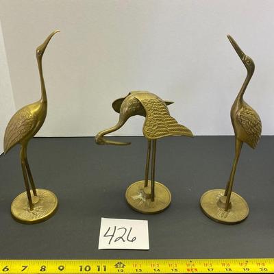 Mid Century Brass Cranes