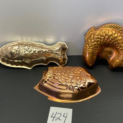 Vintage Copper Fish Molds