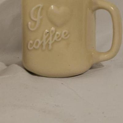 I Love Coffee Ceramic Mason Jar Mug  (2 Piece Set)