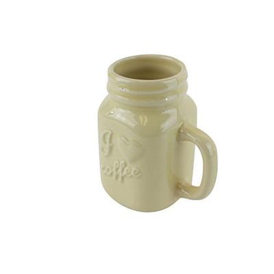 I Love Coffee Ceramic Mason Jar Mug  (2 Piece Set)
