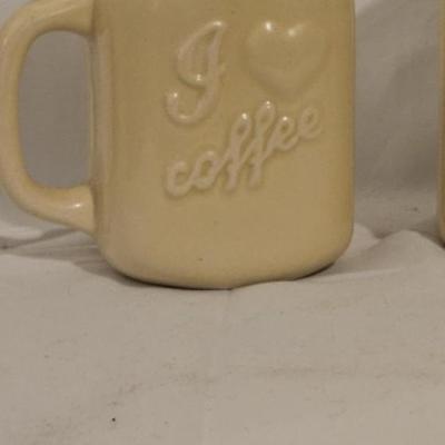 I Love Coffee Ceramic Mason Jar Mug  (2 Piece Set)