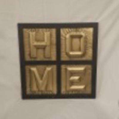 3D Gold Metal "Home" Wall Art Decor