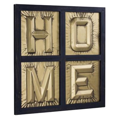 3D Gold Metal "Home" Wall Art Decor