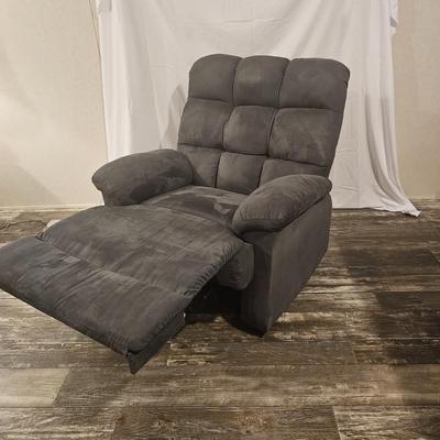 Faux Suede Grey Recliner