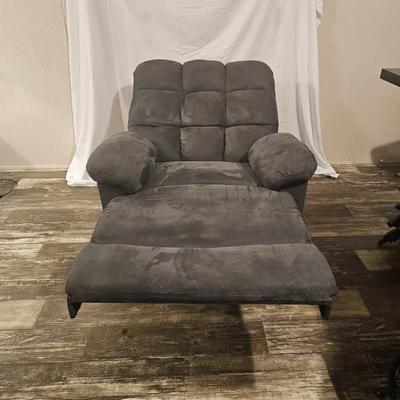 Faux Suede Grey Recliner