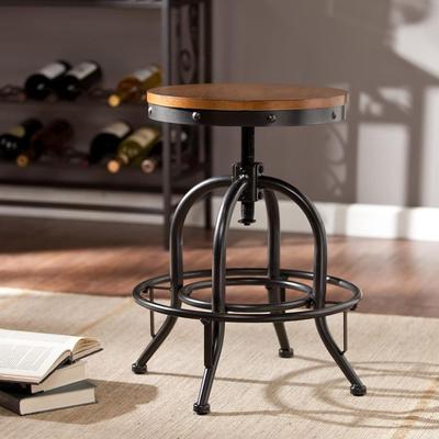 Christopher Industrial Adjustable Height Black  (Set of 2)