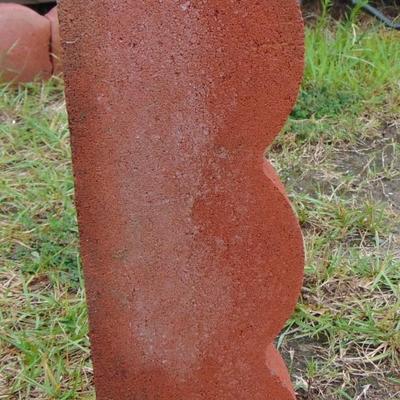 Scalloped 2-in Red Concrete Straight Edging Stone (12 Piece)