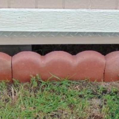 Scalloped 2-in Red Concrete Straight Edging Stone (12 Piece)