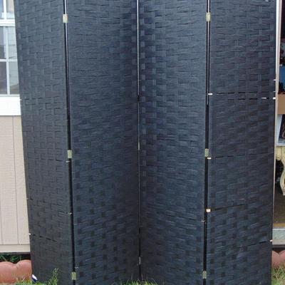 4 Panel Black Room Divider