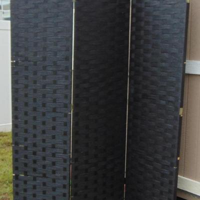 4 Panel Black Room Divider