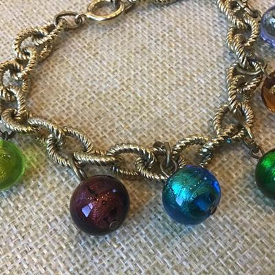 Multi Color Glass Ball Bracelet