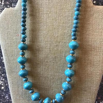 Vintage Turquoise Color Beaded Necklace