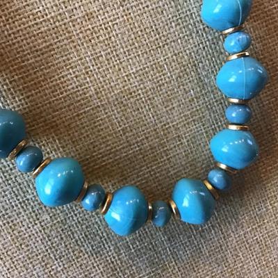 Vintage Turquoise Color Beaded Necklace