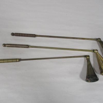 Set of Three Brass Candle Snuffers