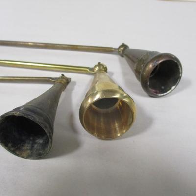 Set of Three Brass Candle Snuffers