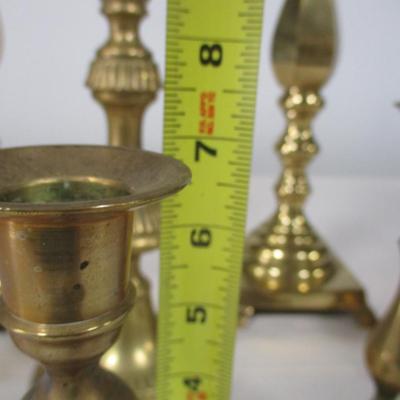 Assortment of Vintage Brass Candlestick Holders