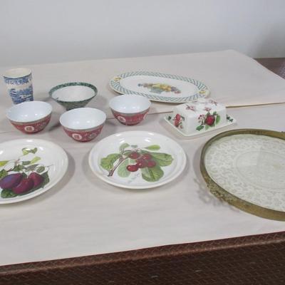 Assortment Of Serving Dishes Marked