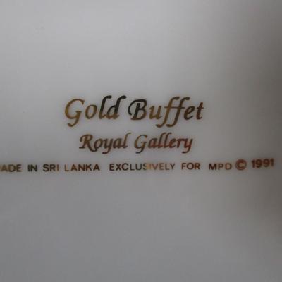 Set of 8 Royal Gallery Gold Buffet Dinner Plates Sri Lanka