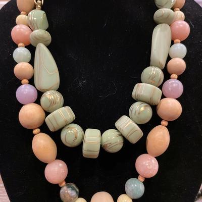 2 Large beaded necklaces