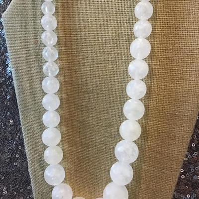 Crackle Clear White Necklace