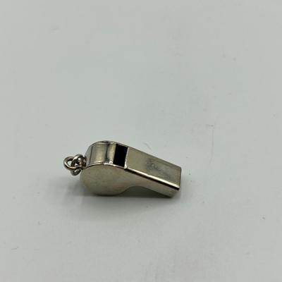 Small Silver Tone Metal Whistle Charm