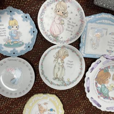 Precious moments plates and cake stands