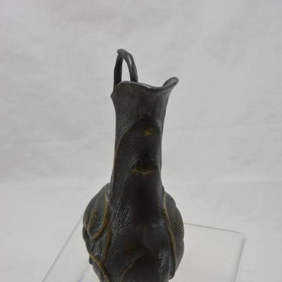 Vintage Art Nouveau Revival Bronze Floral Pitcher