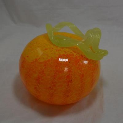 Hand Blown Art Glass Pumpkin