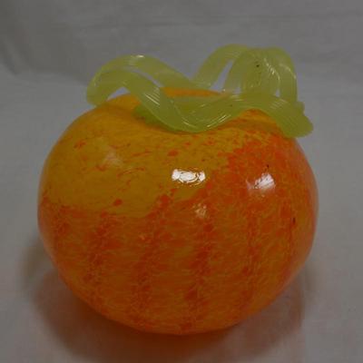 Hand Blown Art Glass Pumpkin