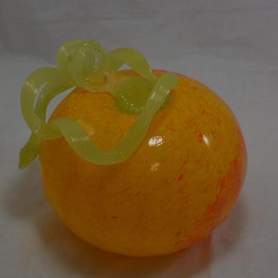Hand Blown Art Glass Pumpkin