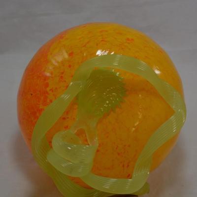 Hand Blown Art Glass Pumpkin