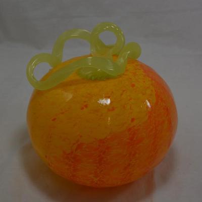 Hand Blown Art Glass Pumpkin