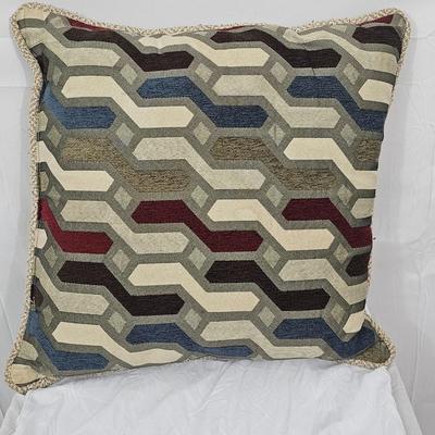 Alerfa Square Geometric Design Embroidery Cut  Throw Pillow Cover 20x20 (Set of 2)