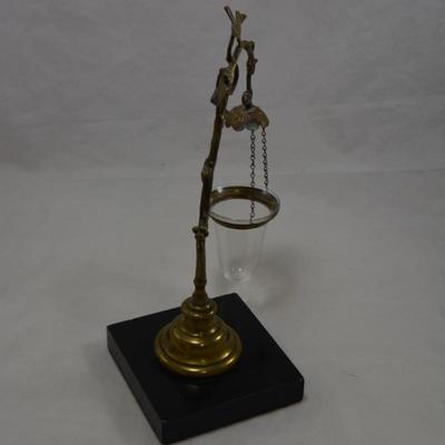 Victorian Cast Brass Float Lamp with Ivy Stand