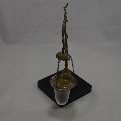 Victorian Cast Brass Float Lamp with Ivy Stand