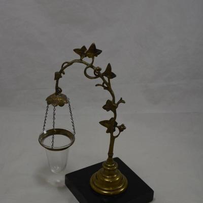 Victorian Cast Brass Float Lamp with Ivy Stand
