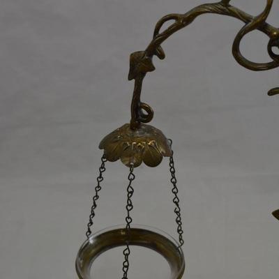 Victorian Cast Brass Float Lamp with Ivy Stand