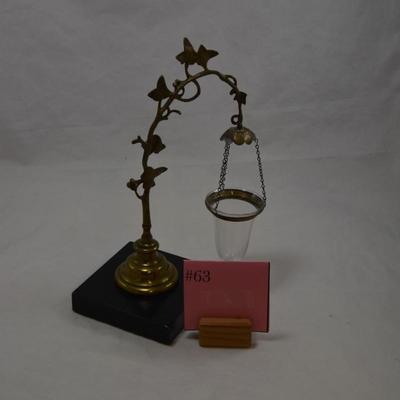 Victorian Cast Brass Float Lamp with Ivy Stand
