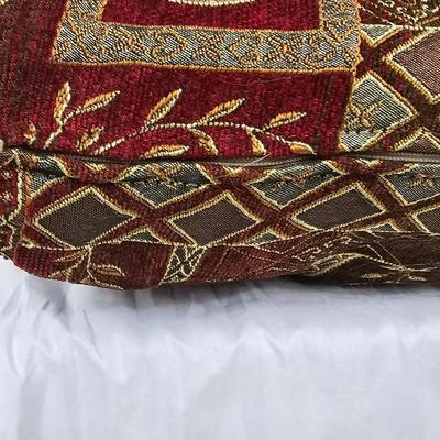 Contemporary Brown & Burgundy 20x20 & 18x18 (Set of 2) Throw Pillows