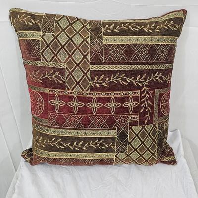 Contemporary Brown & Burgundy 20x20 & 18x18 (Set of 2) Throw Pillows