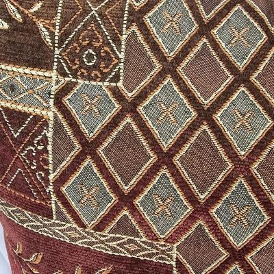 Contemporary Brown & Burgundy 20x20 & 18x18 (Set of 2) Throw Pillows