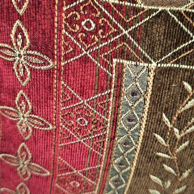 Contemporary Brown & Burgundy 20x20 & 18x18 (Set of 2) Throw Pillows