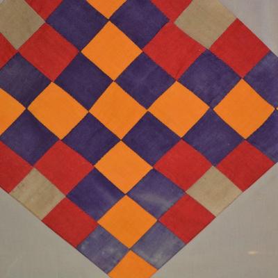 Framed Quilt Block found in a box from 1928