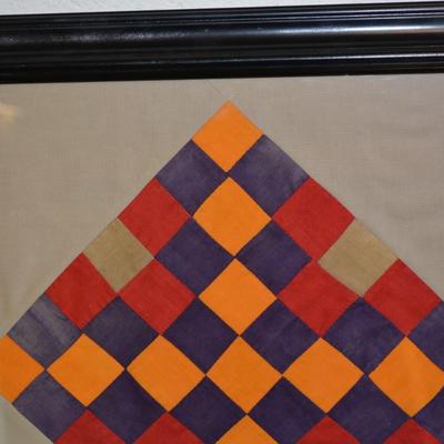 Framed Quilt Block found in a box from 1928