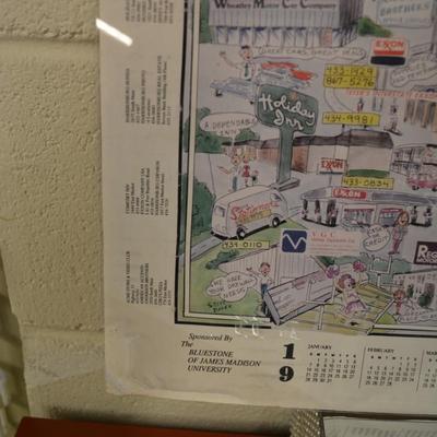 Local Vintage Harrisonburg, VA JMU Yearbook Advertising Calendar 1990