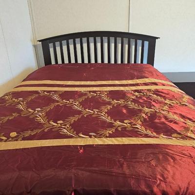 Mission Style Full Size Bed w/Mattress - Cappuccino
